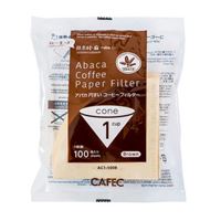 Cafec Abaca Cone-shaped Paper Filters  size 01 100 pcs Brown