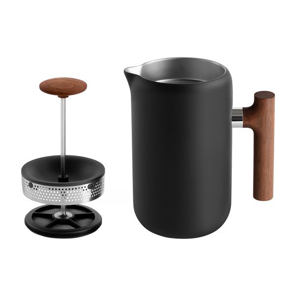 Fellow Clara French Press 700ml Matte Black + Walnut Handle