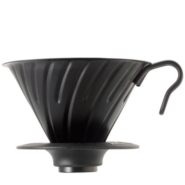 Hario Metal Dripper V60-02 with silicone base Black